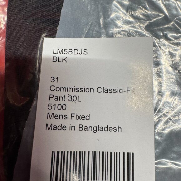 BNWT Lululemon Commission Classic-Fit Pant 30L, Black, Size 31 - Picture 5 of 5